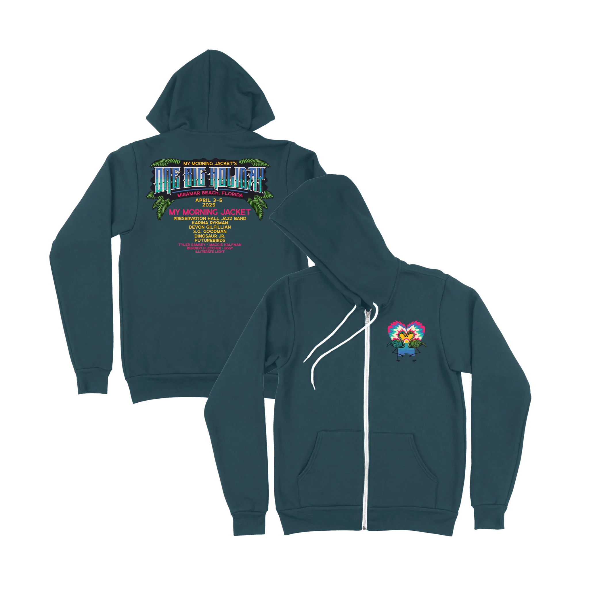 One Big Holiday 2025 Lineup Zip Up Hoodie - Image 3