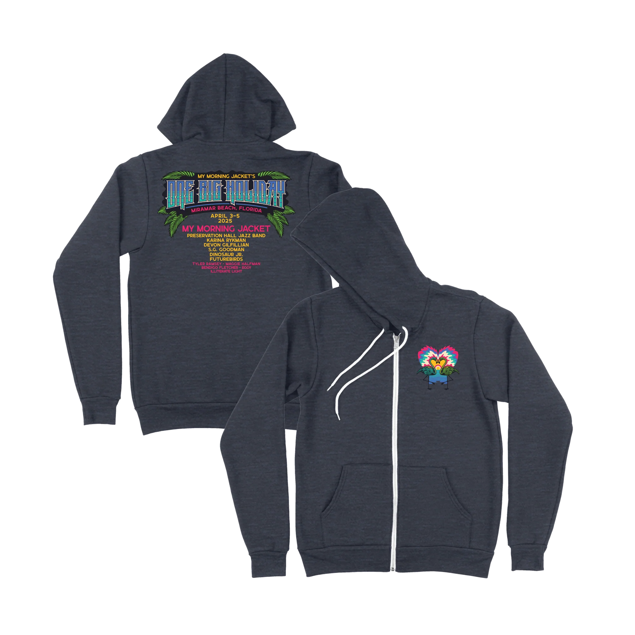 One Big Holiday 2025 Lineup Zip Up Hoodie - Image 4